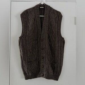 Falcará Ireland Aran Cable Knit Sweater | Irish Fisherman  Grandpa Core Brown